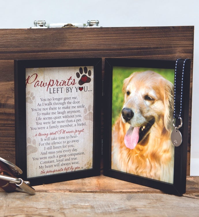 Pawprints Pet Loss Memorial Frame: Pawprints Left By You Dog