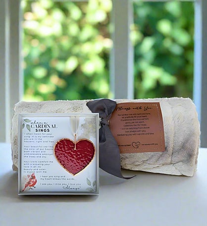 Memorial Gift Set with Cardinal Sentiment