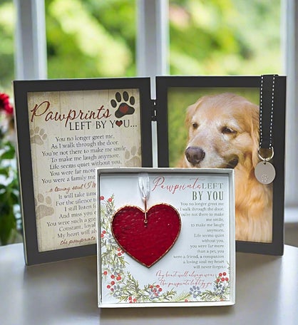 Pawprints Pet Loss Memorial Gift Set For Dog And Cat Bereavement