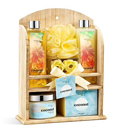 Coconut Spa Curio Gift Basket For Mom