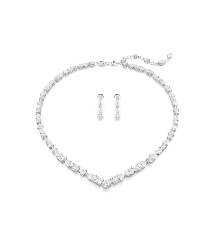 Mesmera Set Mixed Cuts White Rhodium Plated