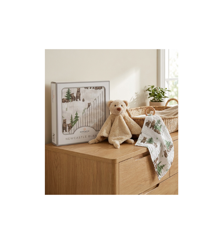 Gift Set Woodland Bear Blanket, Teether And Plush Toy