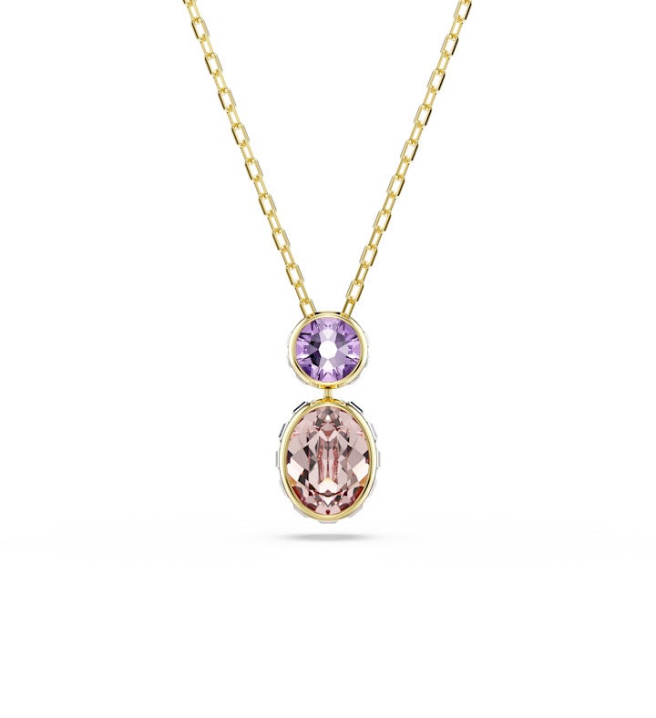 Chroma Pendant, Mixed Cuts, Multicolored, 18k Gold Finish