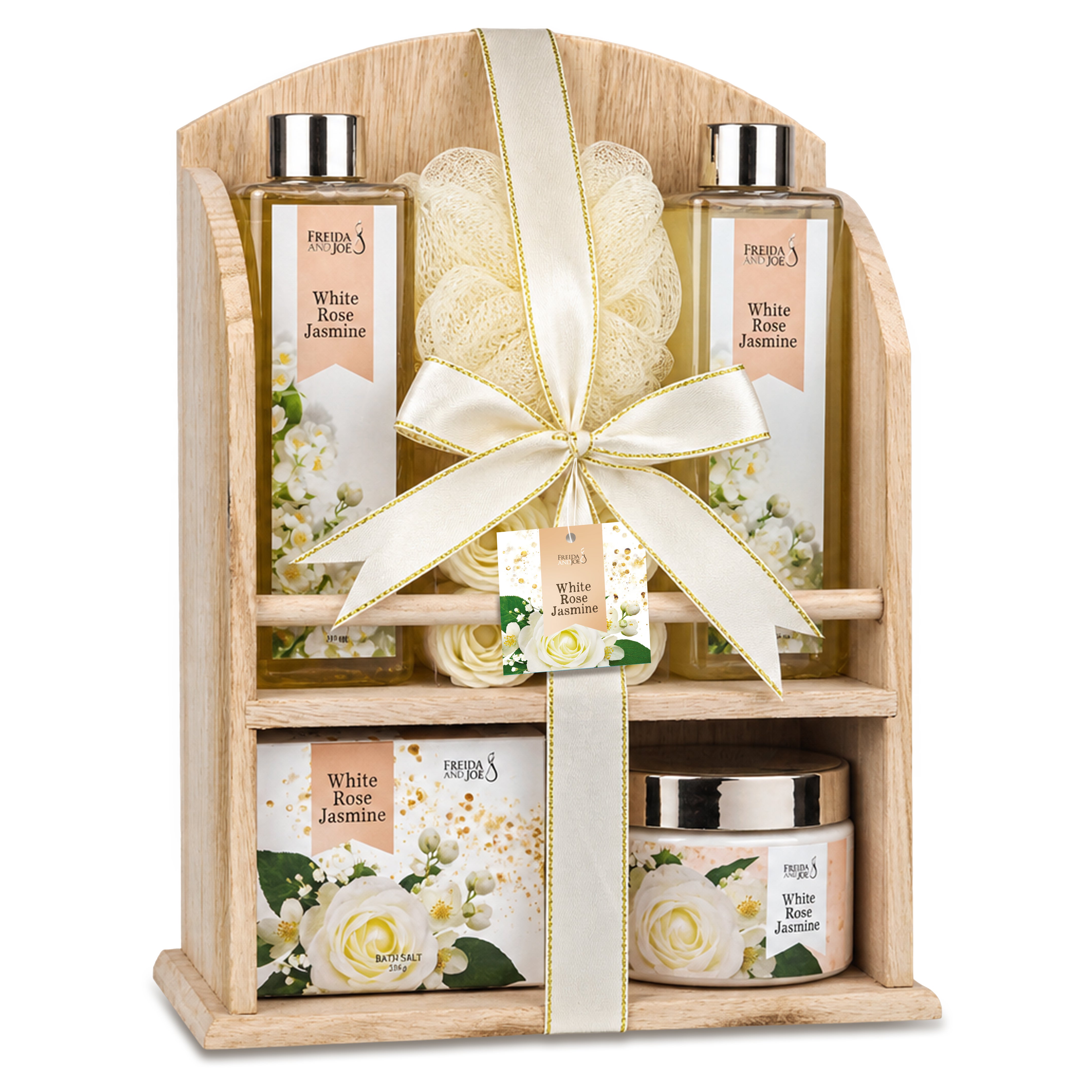 Freida & Joe White Rose Jasmine Bath And Body Gift Set, 7 Piece Set