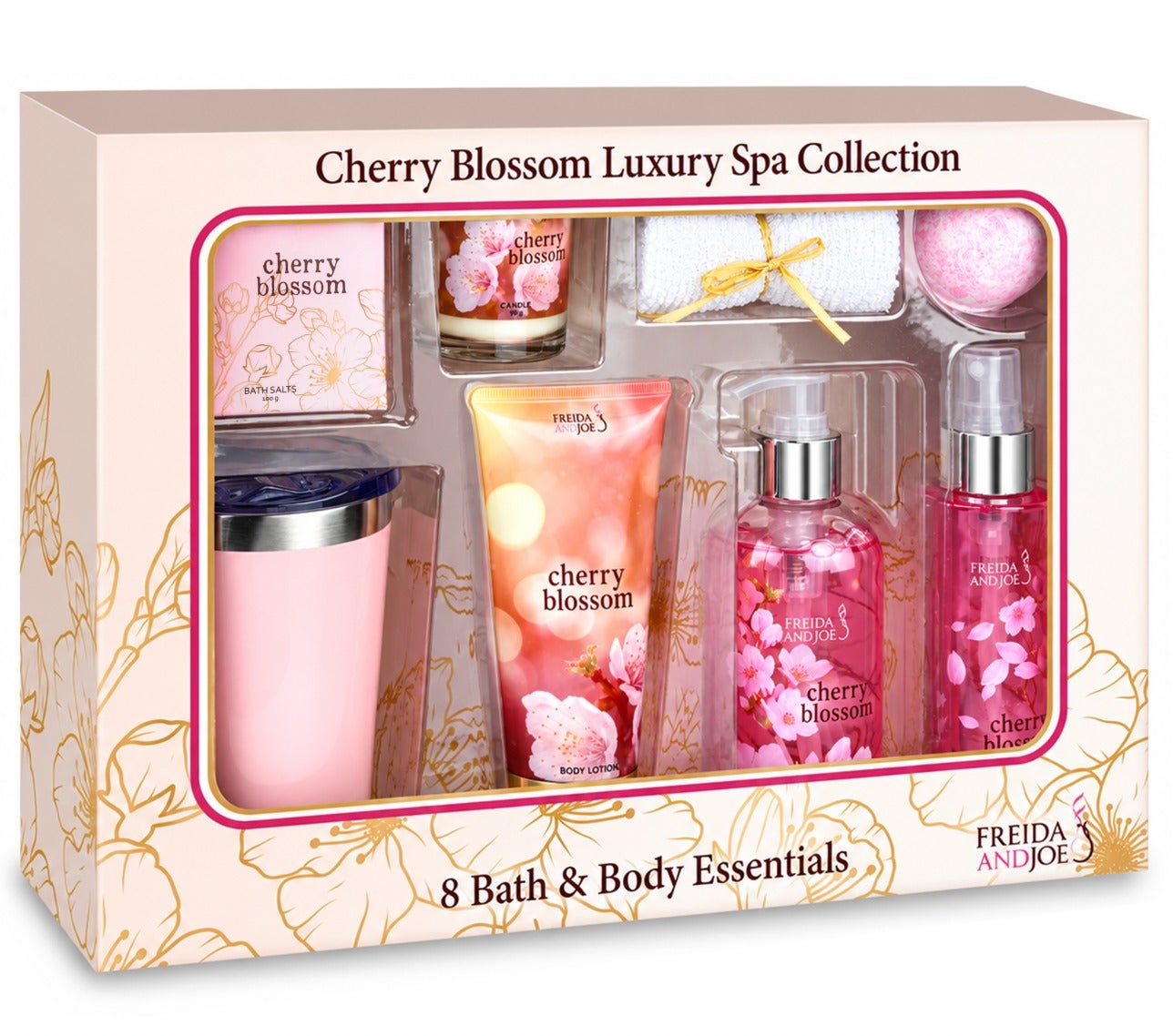 Freida & Joe Cherry Blossom Bath And Body Gift Set, 8 Piece Set