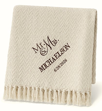Wedded Pair Wedding & Anniversary Personalized Afghan