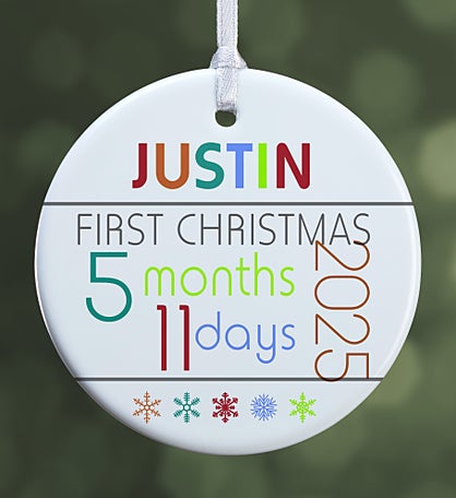 Baby's 1st Christmas Personalized Age Ornament