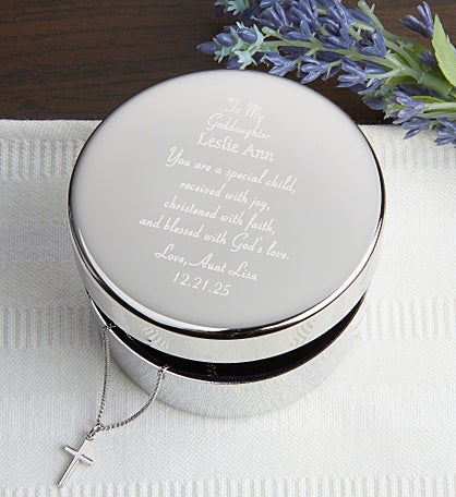 Baby's First Cross & Engraved Keepsake Box