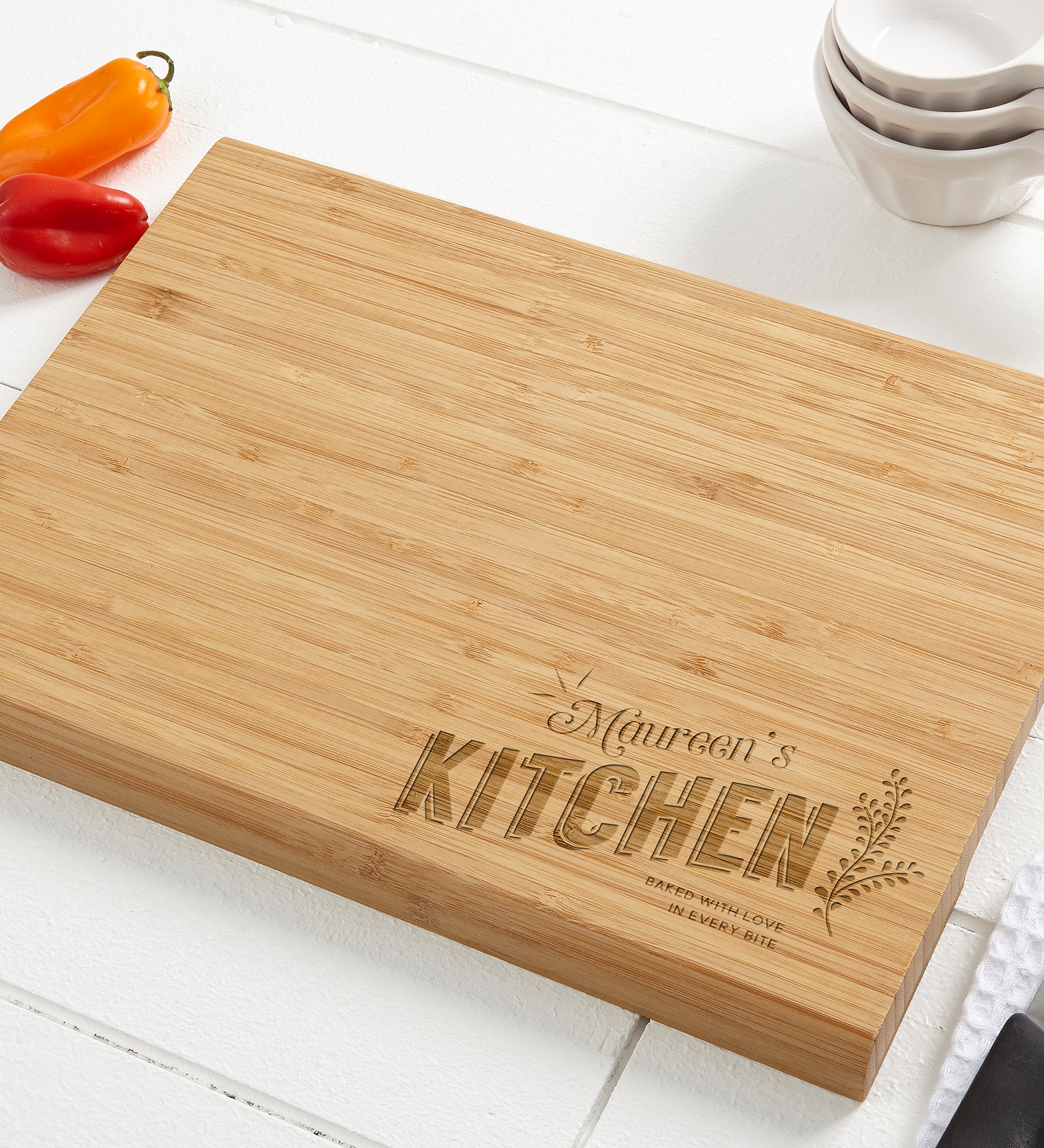 Her Kitchen Personalized Bamboo Cutting Board