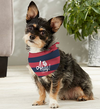 Nautical Personalized Dog Bandana