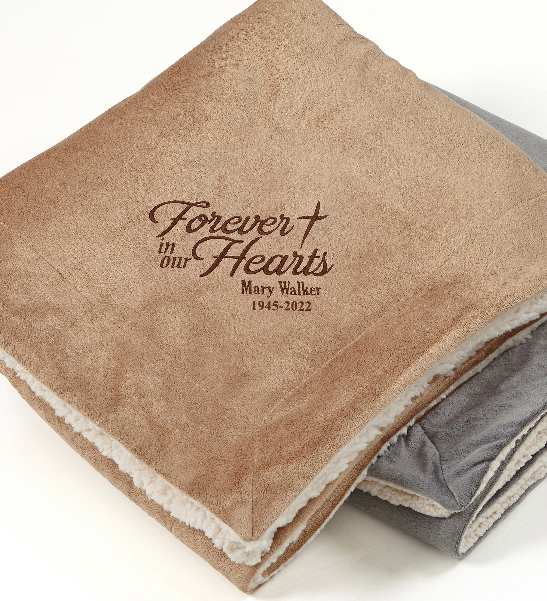 Heartfelt Memories Embroidered Memorial Sherpa Blanket