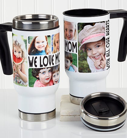 5 Photos Loving Message Personalized 14 oz. Commuter Travel Mug