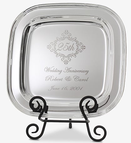 Anniversary Memento Personalized Silver Tray