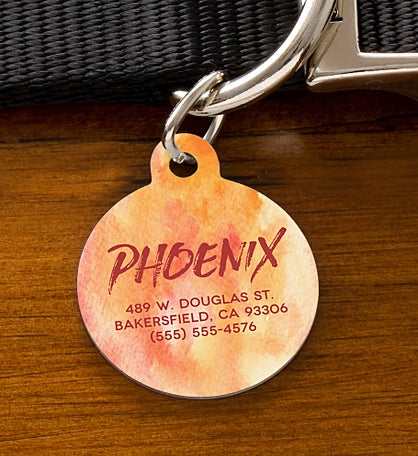 Watercolor Personalized Dog ID Tags