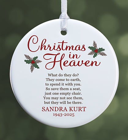 Christmas In Heaven Personalized Premium Memorial Ornament