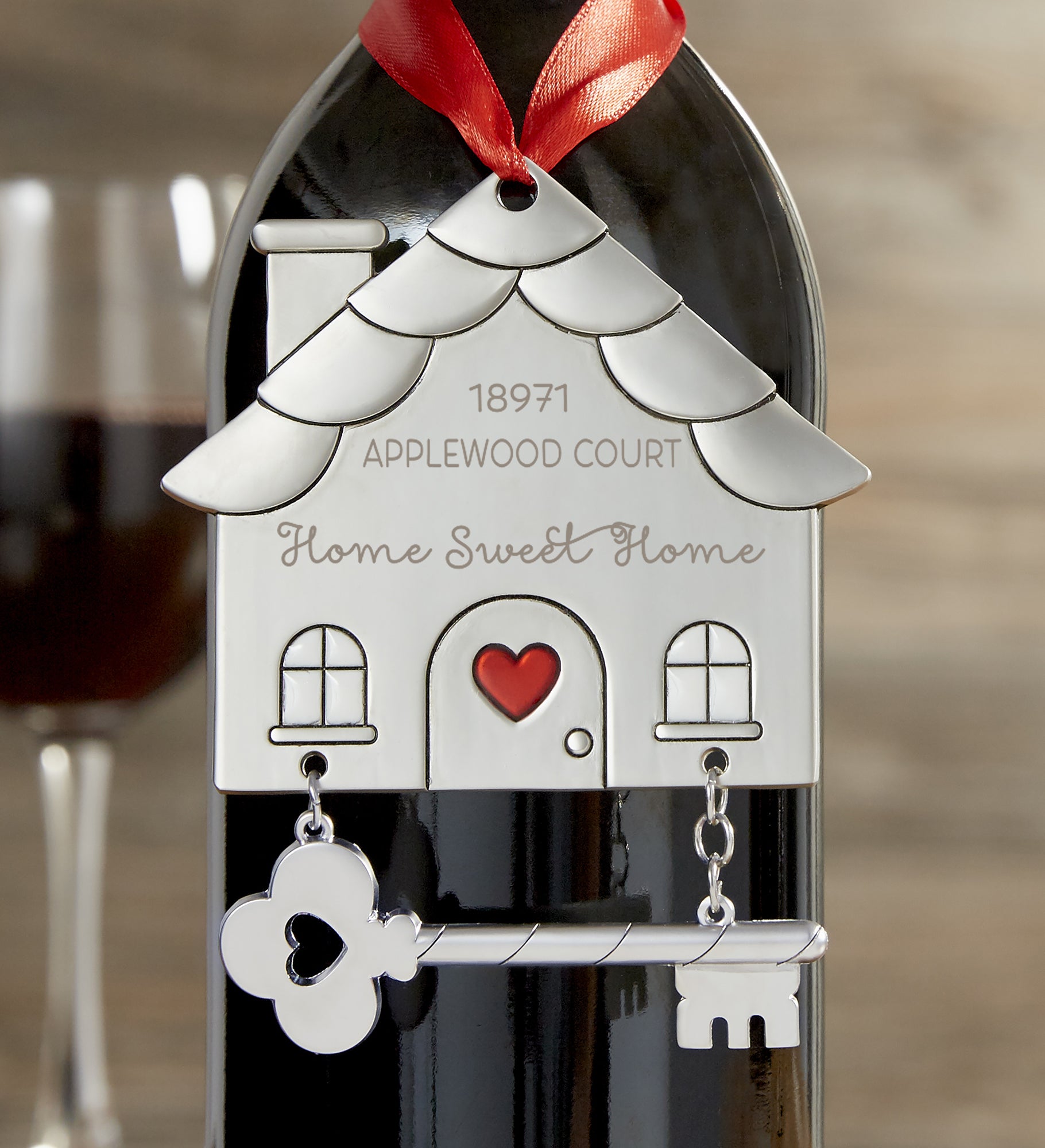 Happy New Home<sup>©</sup> Personalized Ornament Wine Tag