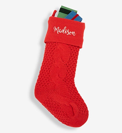 Cozy Cable Knit Personalized Christmas Stockings