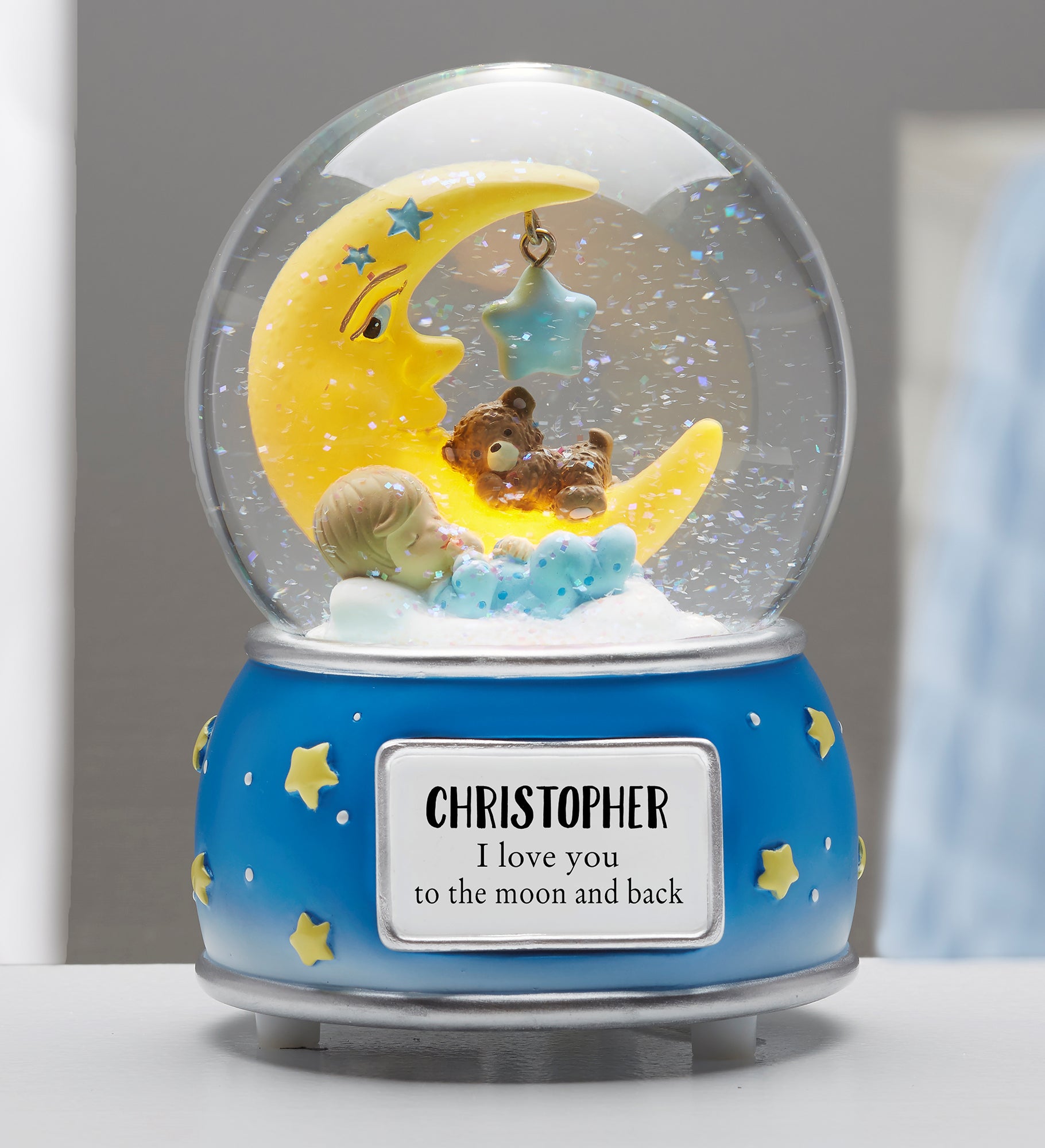 Baby Boy Personalized Musical & Light Up Snow Globe