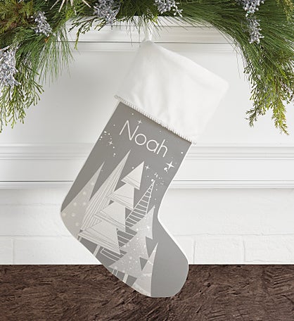 Frosty Neutrals Personalized Christmas Stockings