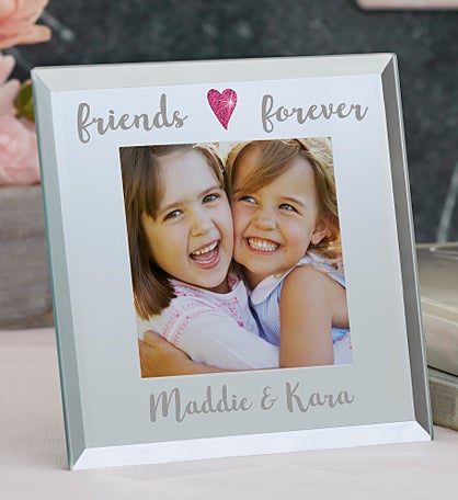 Best Friends Personalized Heart Glass Mini Frame