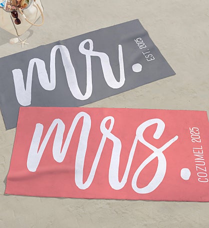 Mr. & Mrs. Personalized Beach Towel