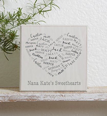Farmhouse Heart Personalized Shelf Block