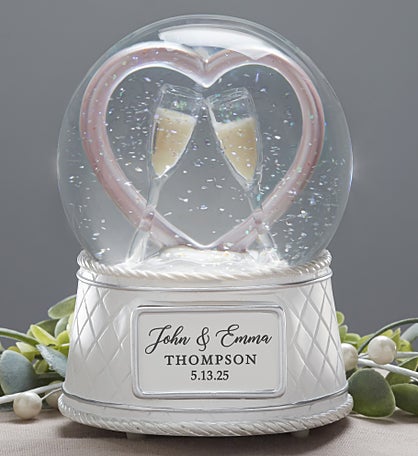 Wedding Personalized Musical & Light Up Snow Globe