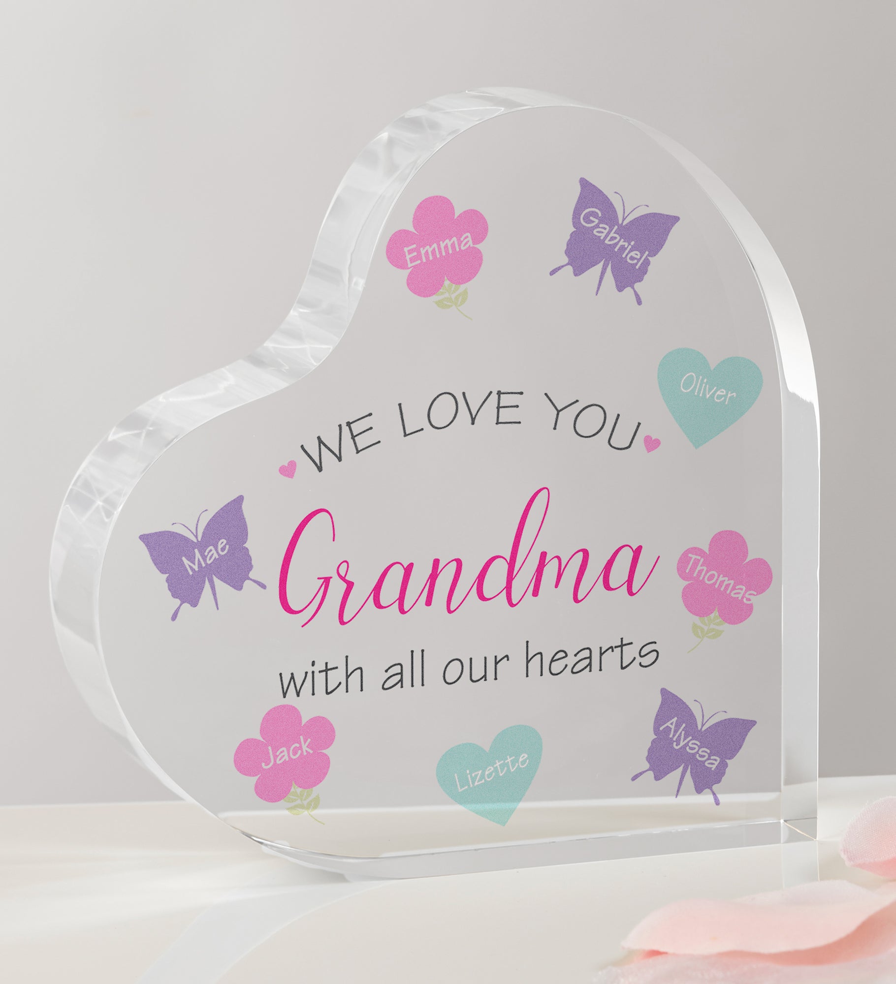 All Our Hearts Personalized Colored Heart Keepsake