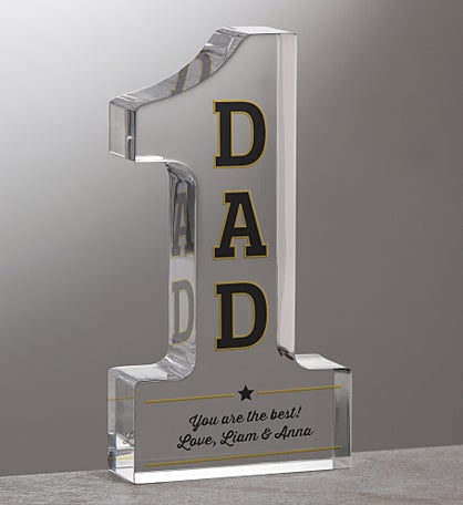 #1 Dad Personalized Colored Keepsake Award