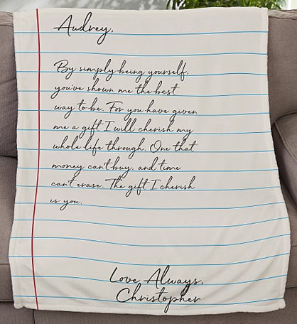 Love Letter Personalized Blankets