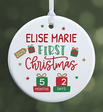 Baby's First Christmas Age Personalized Ornament