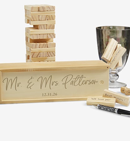 Classic Elegance Wedding Personalized Jumbling Tower