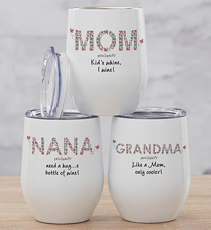Butterfly Mom philoSophie's® Personalized Stainless Insulated Wine Cup
