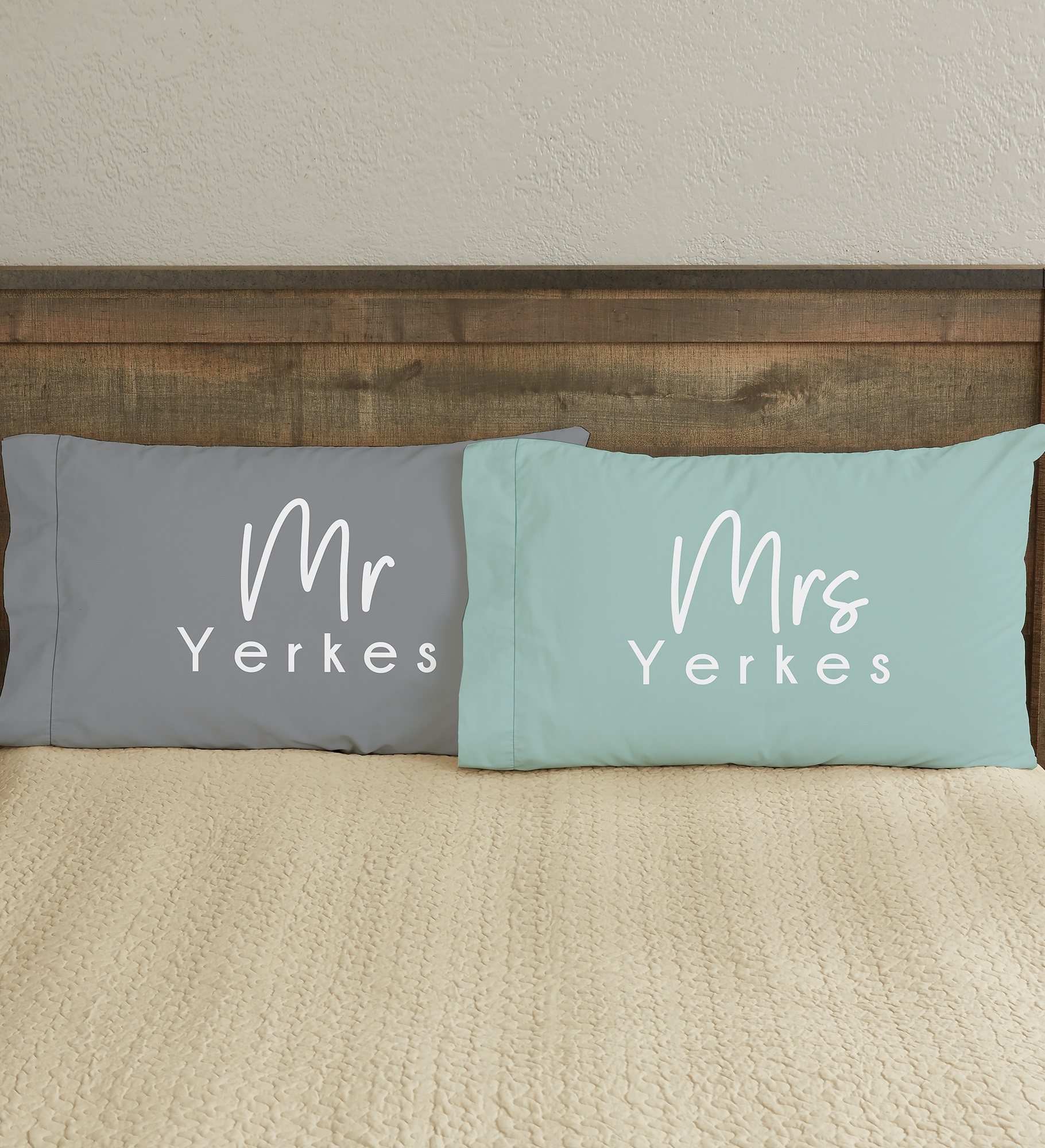 Scripty Love Personalized Wedding Pillowcase Set