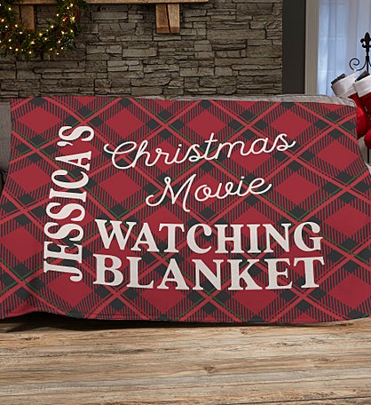 Christmas Movie Watching Personalized Blanket