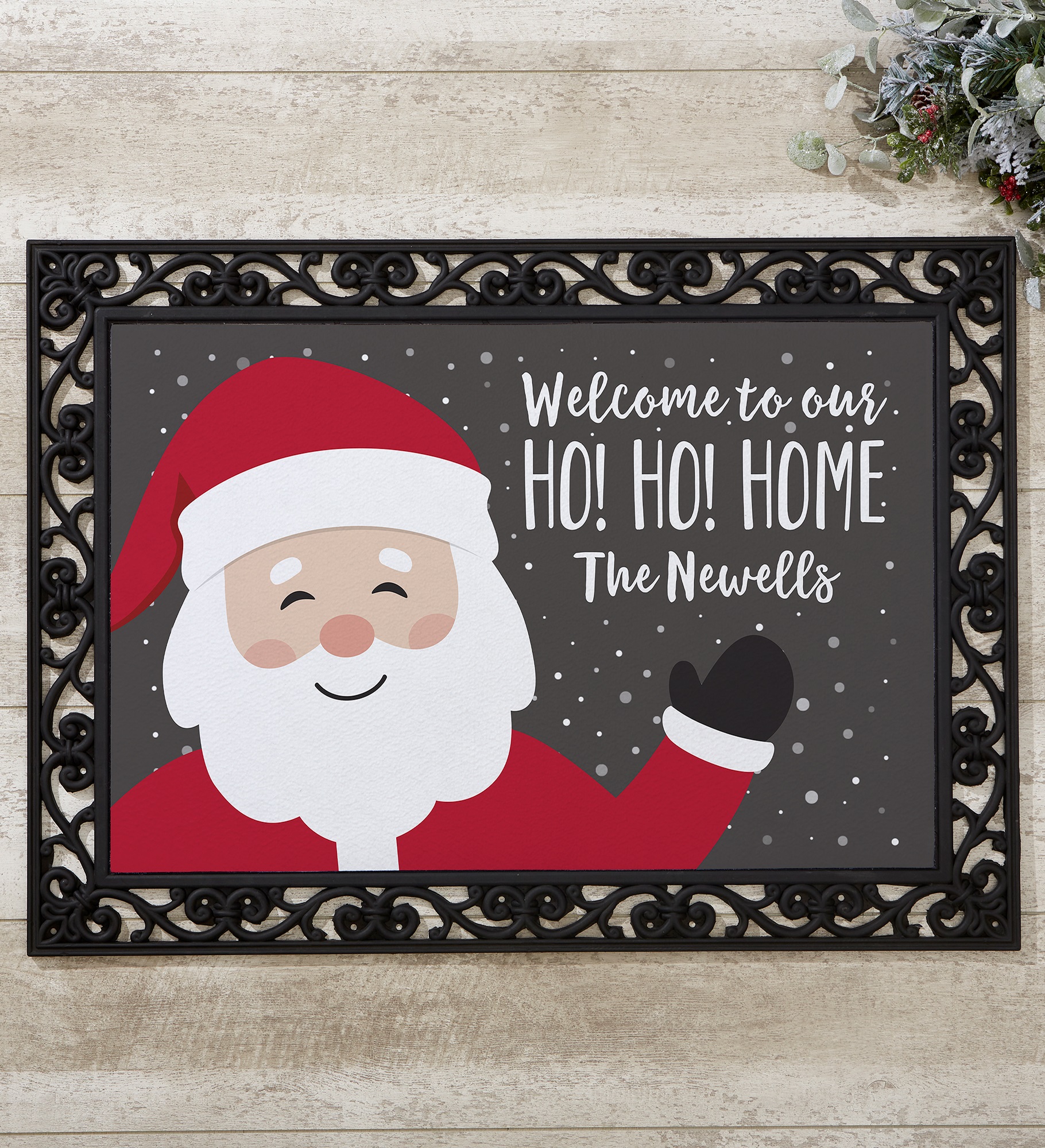 Ho! Ho! Home Santa Personalized Christmas Doormats