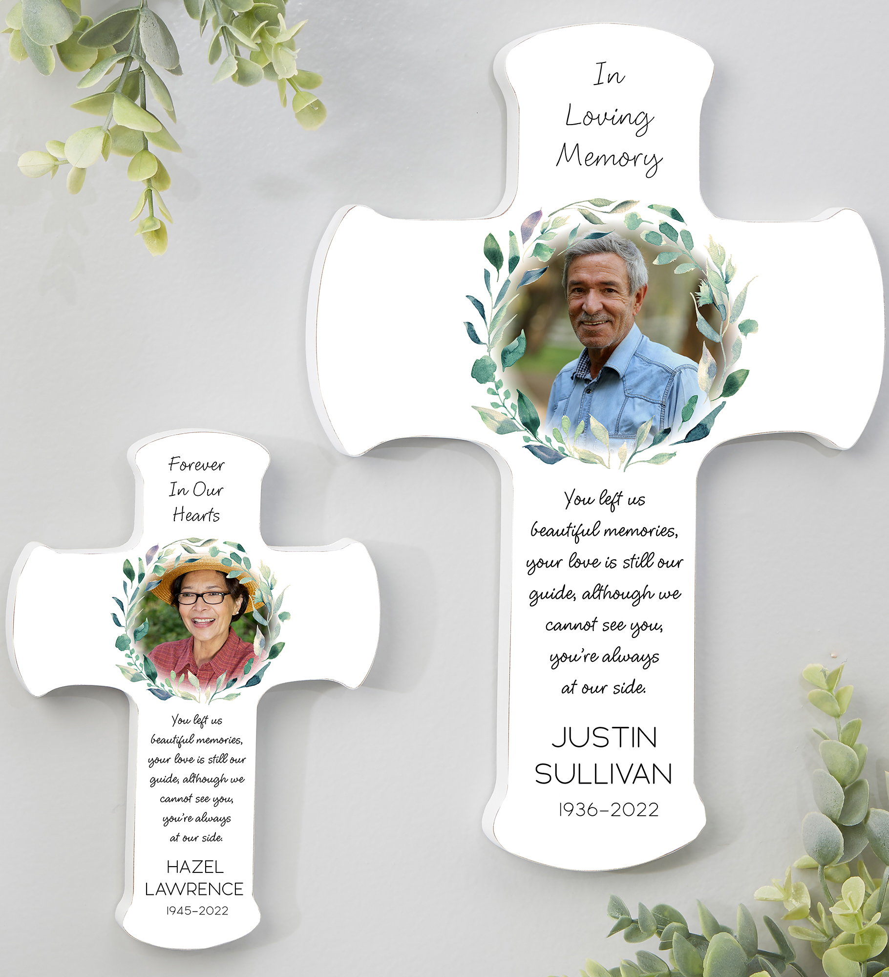 Serene Memorial Personalized Photo Cross