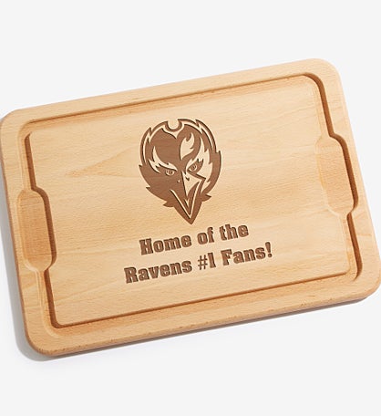 NFL Baltimore Ravens Personalized Hardwood Cutting Board