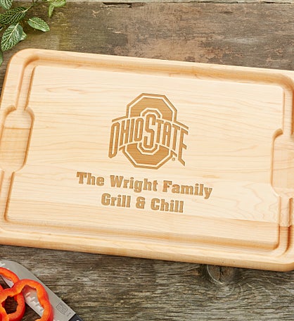 NCAA Ohio State Buckeyes Personalized Maple Cutting Board