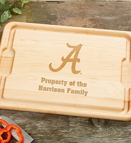 NCAA Alabama Crimson Tide Personalized Maple Cutting Board