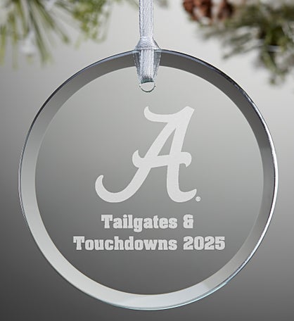 NCAA Alabama Crimson Tide Personalized Glass Ornament