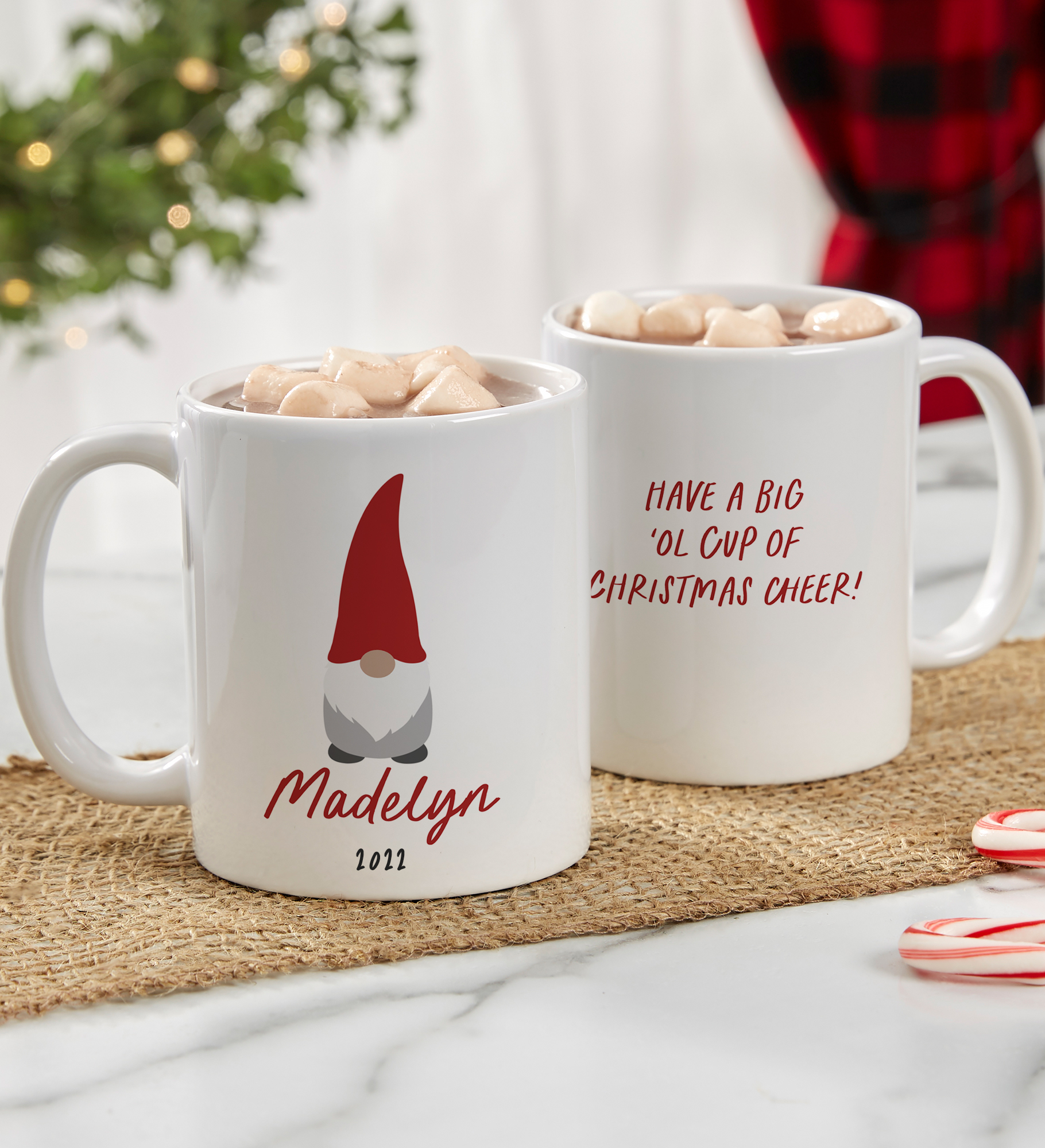 Christmas Gnome Personalized Coffee Mugs