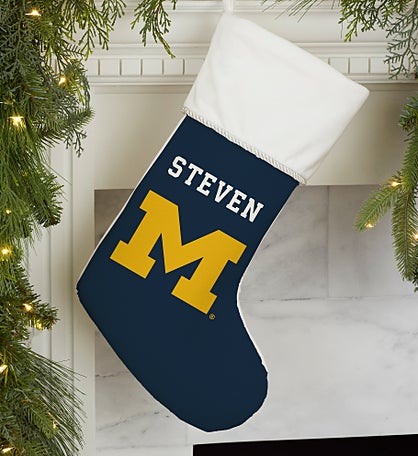 NCAA Michigan Wolverines Personalized Christmas Stocking