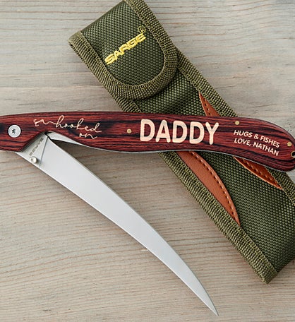 Hooked On Dad Personalized Fish Fillet Knife