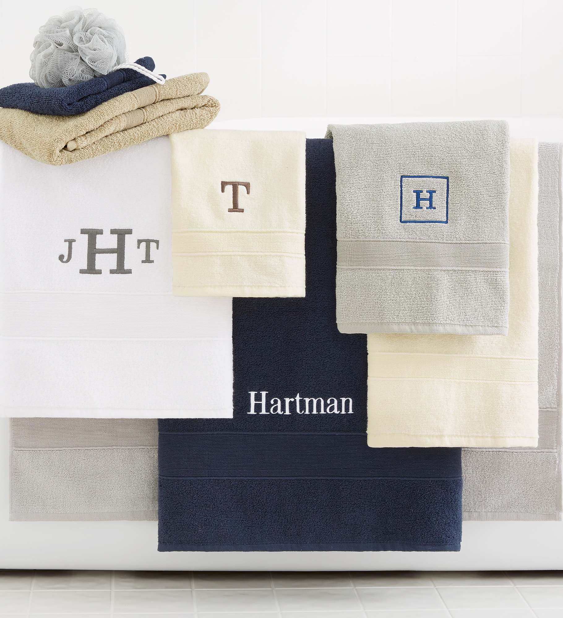 Embroidered Luxury Cotton Bath Towel Collection