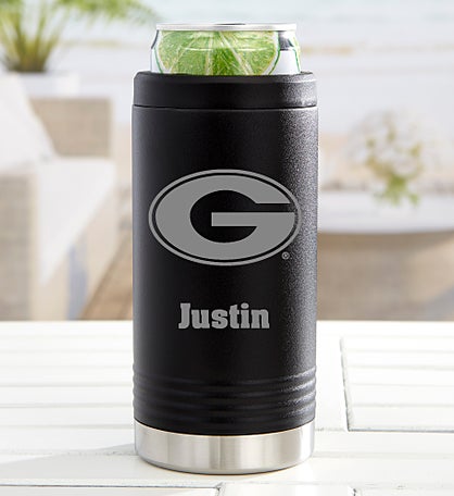 NCAA Georgia Bulldogs Personalized Insulated Skinny Can Holder