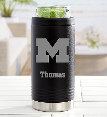 NCAA Michigan Wolverines Personalized Insulated Skinny Can Holder