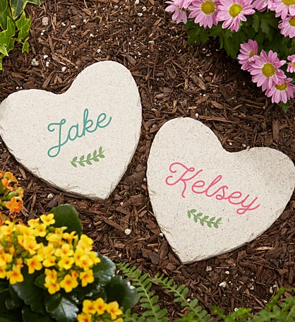 Seeds Of Love Personalized Heart Garden Stones