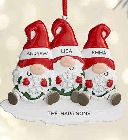 Gnome Family Personalized Ornament