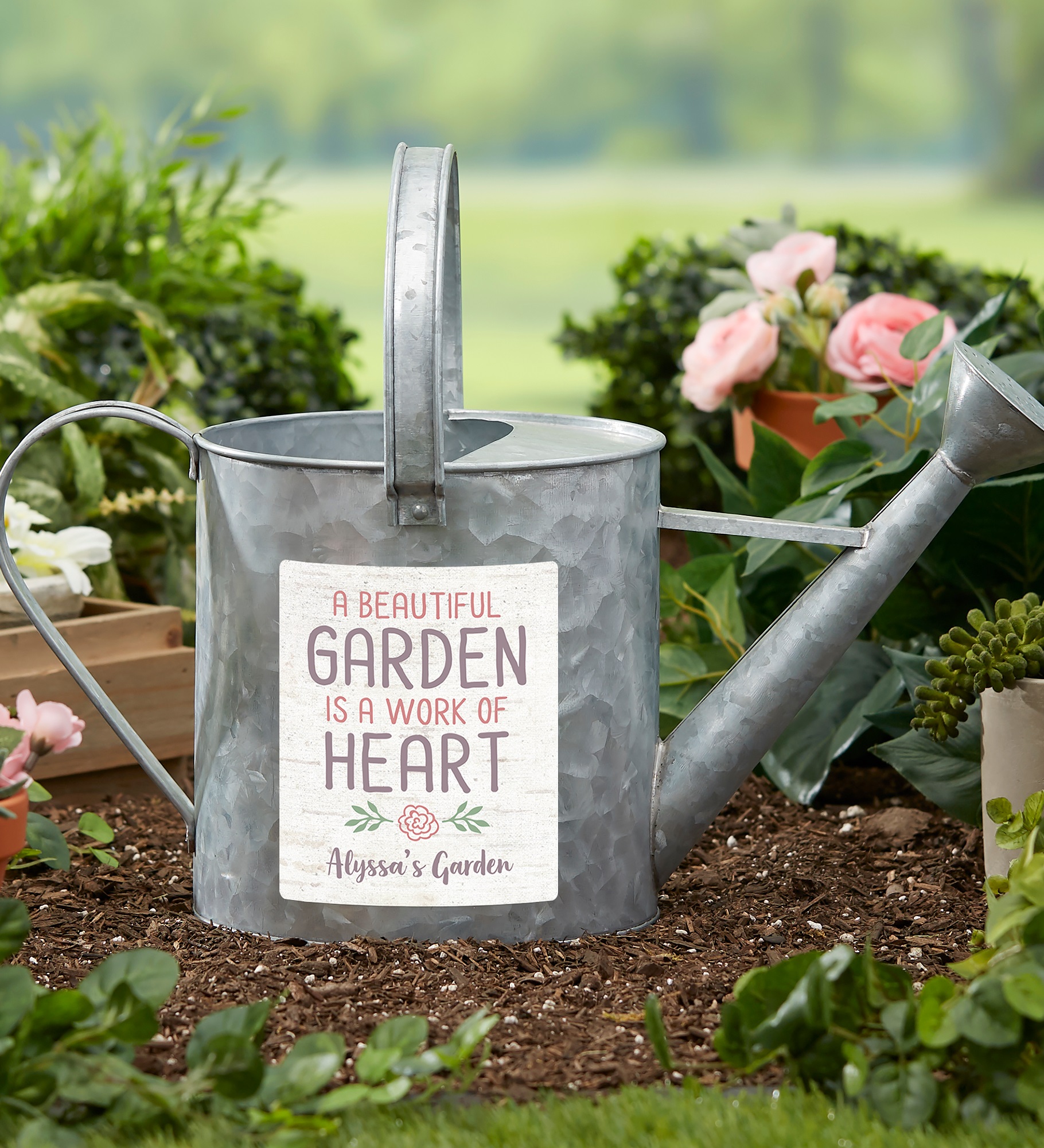 Beautiful Garden Personalized Galvanized Watering Can